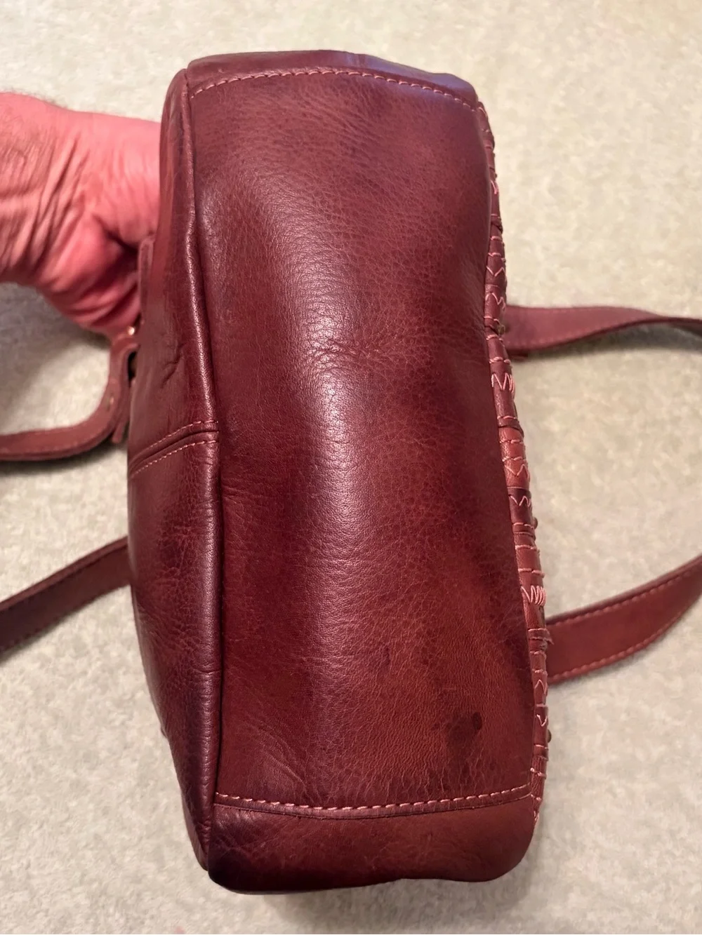 Brown Studded Shoulder Bag & Fossil Wallet Bundle
